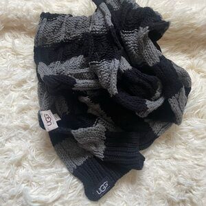 UGG Charcoal and Ebony Knit Scarf
